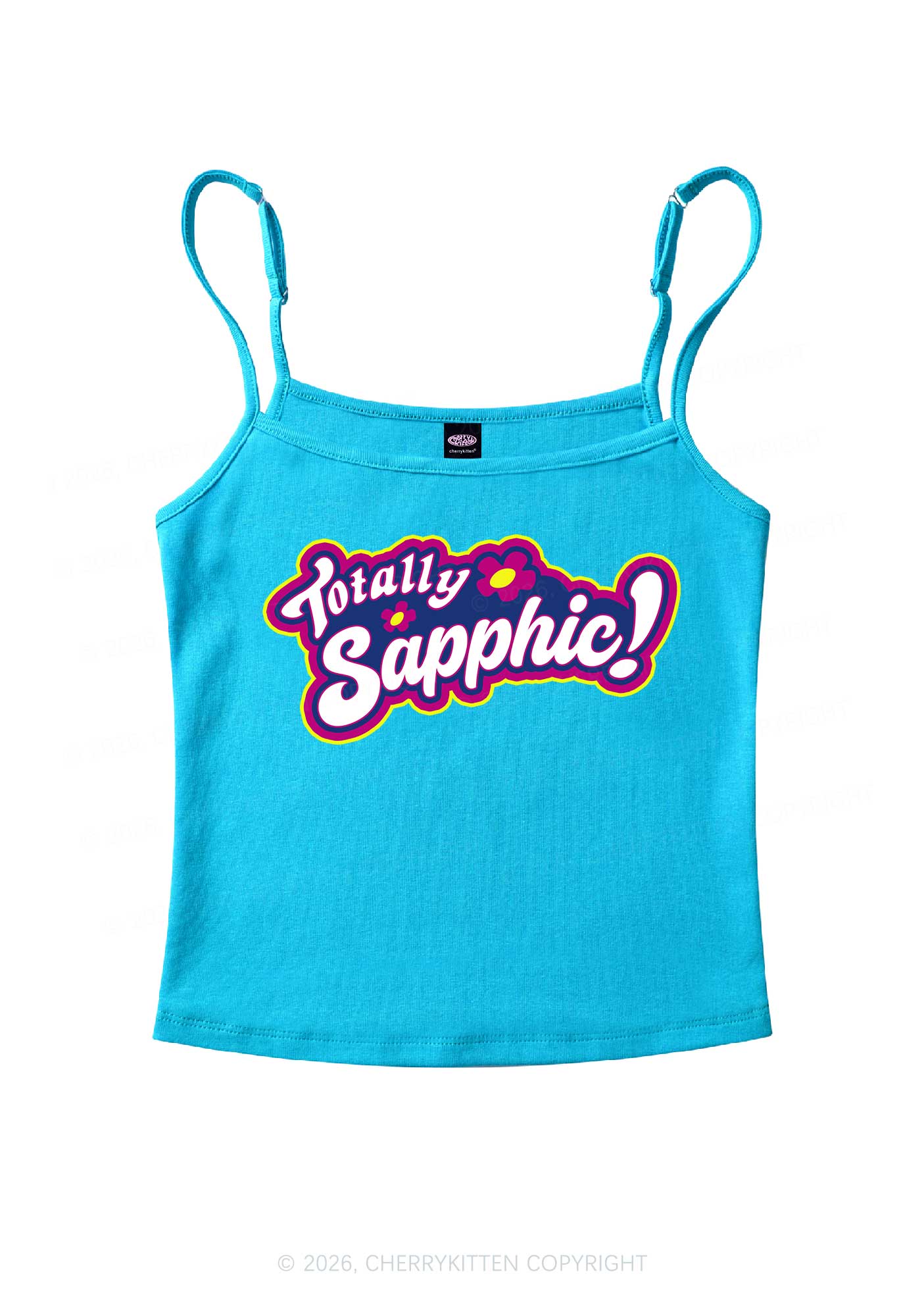 Totally Sapphic Pride Y2K Spaghetti Strap Cami Cherrykitten