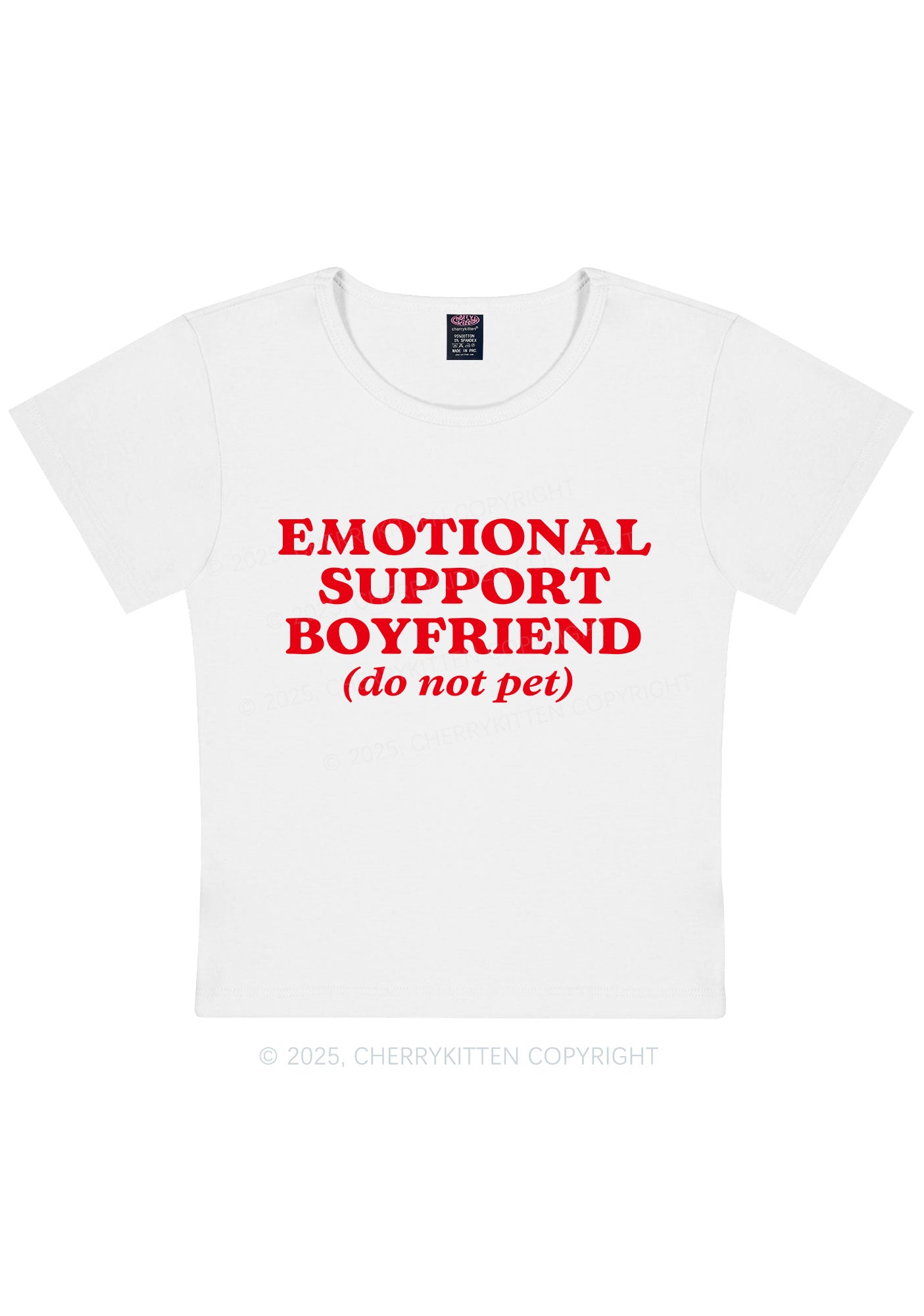 Emotional Support Boyfriend Valentine's Day Y2K Baby Tee Cherrykitten