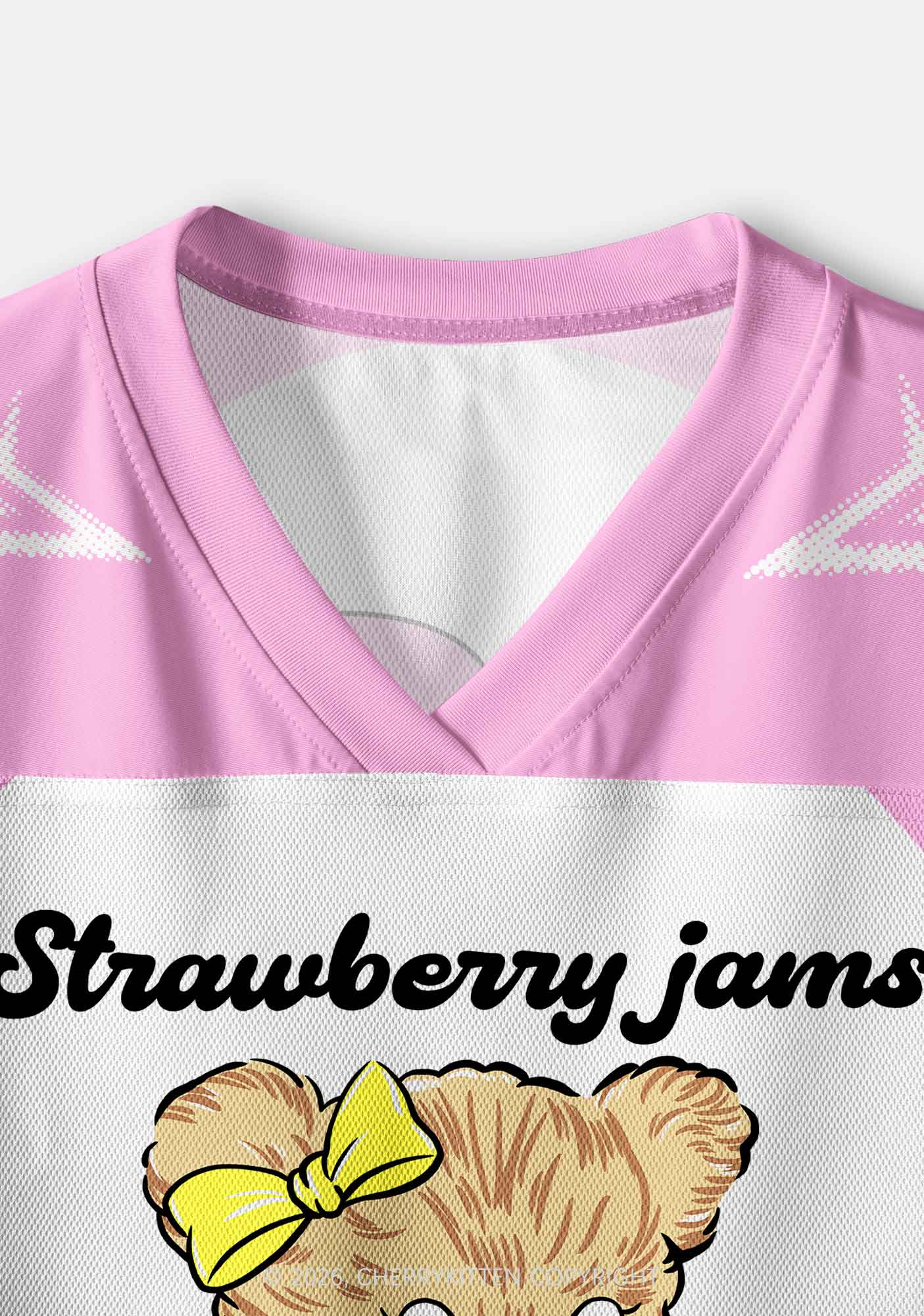 Strawberry Jams Bear Y2K Crop Sport Jersey Shirts Cherrykitten