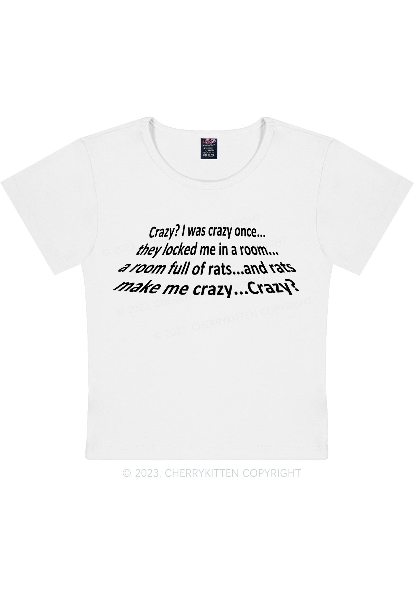 Rats Make Me Crazy Y2K Baby Tee Cherrykitten