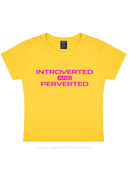 Introverted And Perverted Y2K Baby Tee Cherrykitten