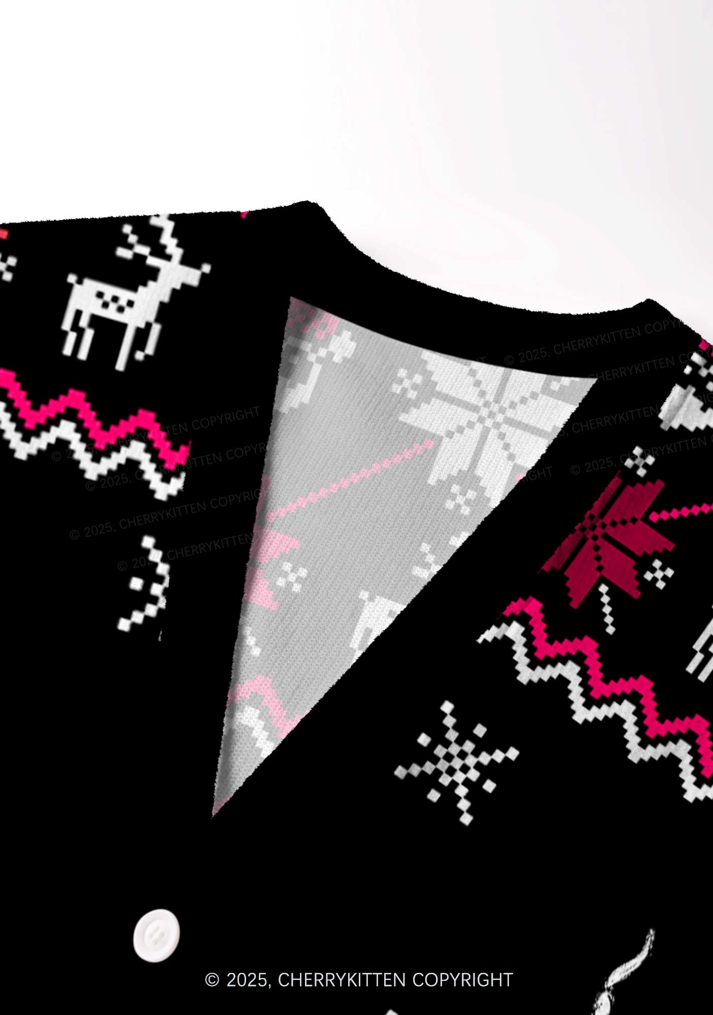 Santa Thinks Youre A Cxxt Y2K Christmas Cardigan Knit Sweatshirt Cherrykitten