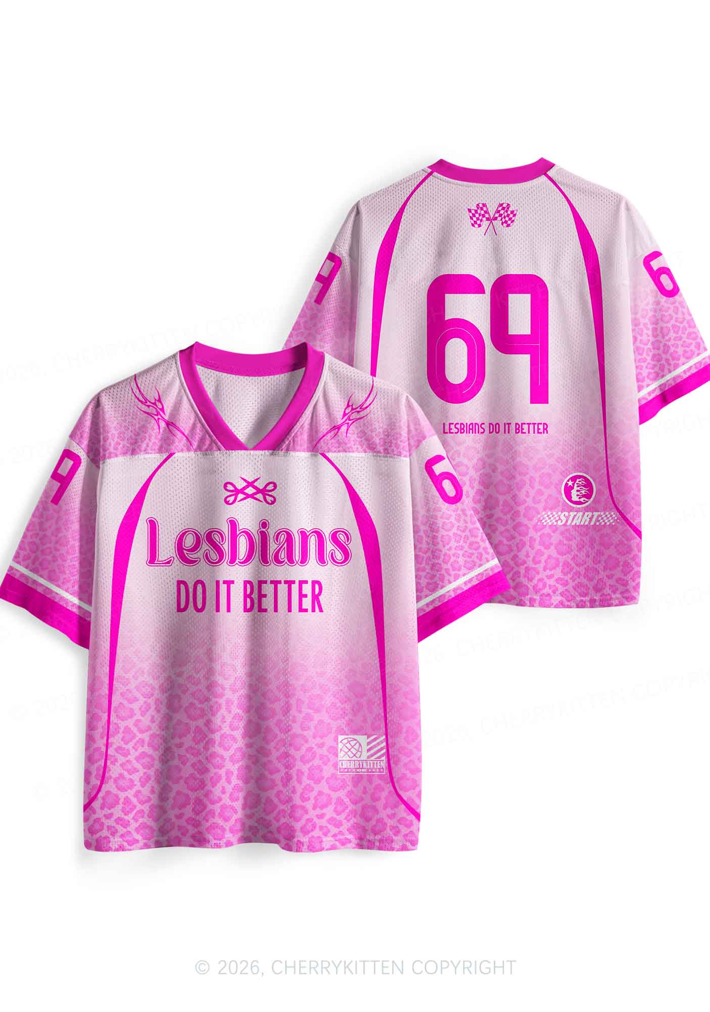Pink Lesbians Do It Better Pride Y2K Sport Jersey Shirts Cherrykitten
