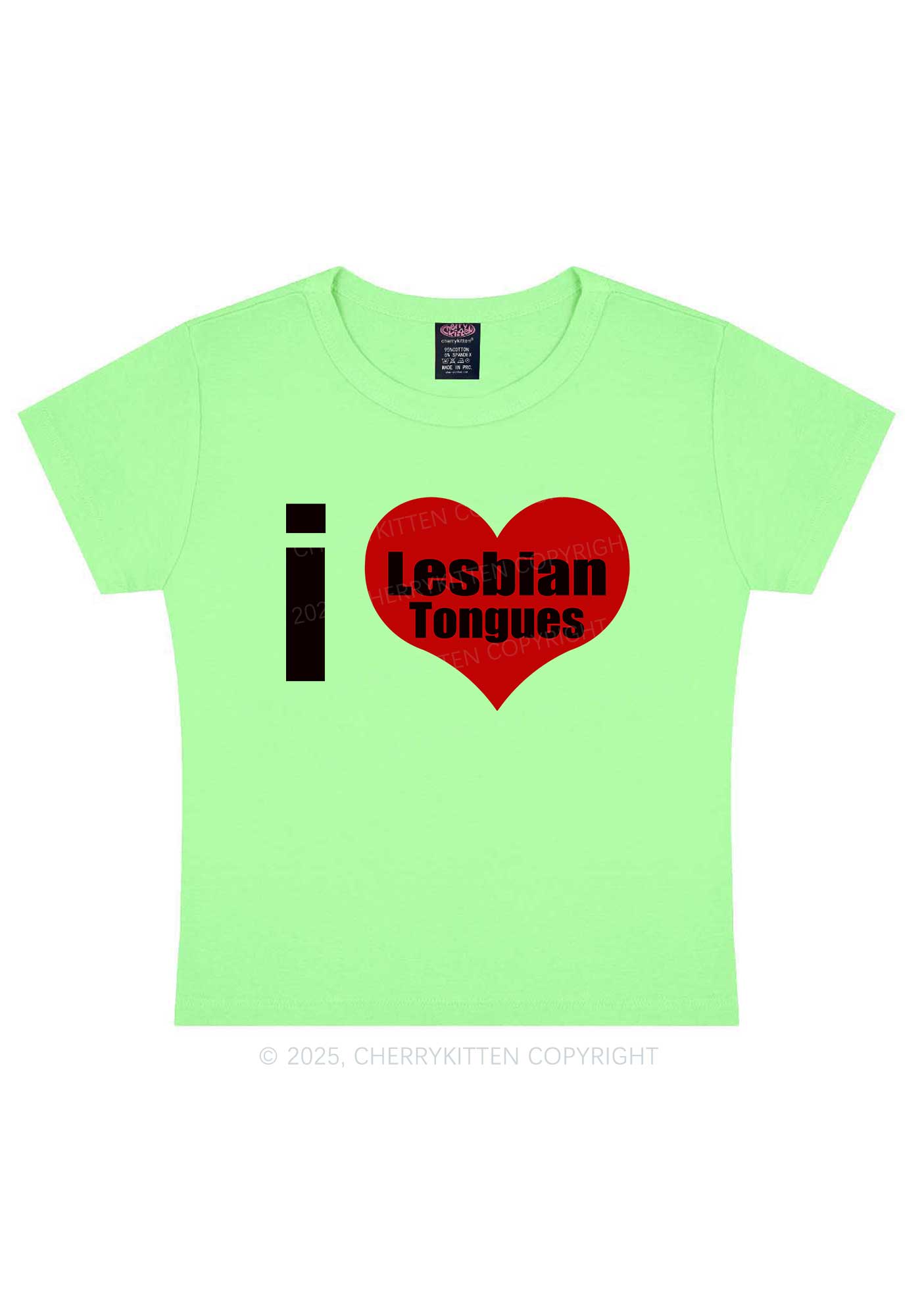 I Love Lesbian Tongues Y2K Baby Tee Cherrykitten