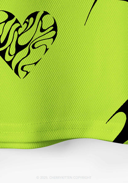Custom Lime Green Cxxt Y2K Crop Sport Jersey Shirts Cherrykitten