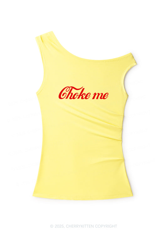 Choke Me Y2K Off Shoulder Tank Top Cherrykitten