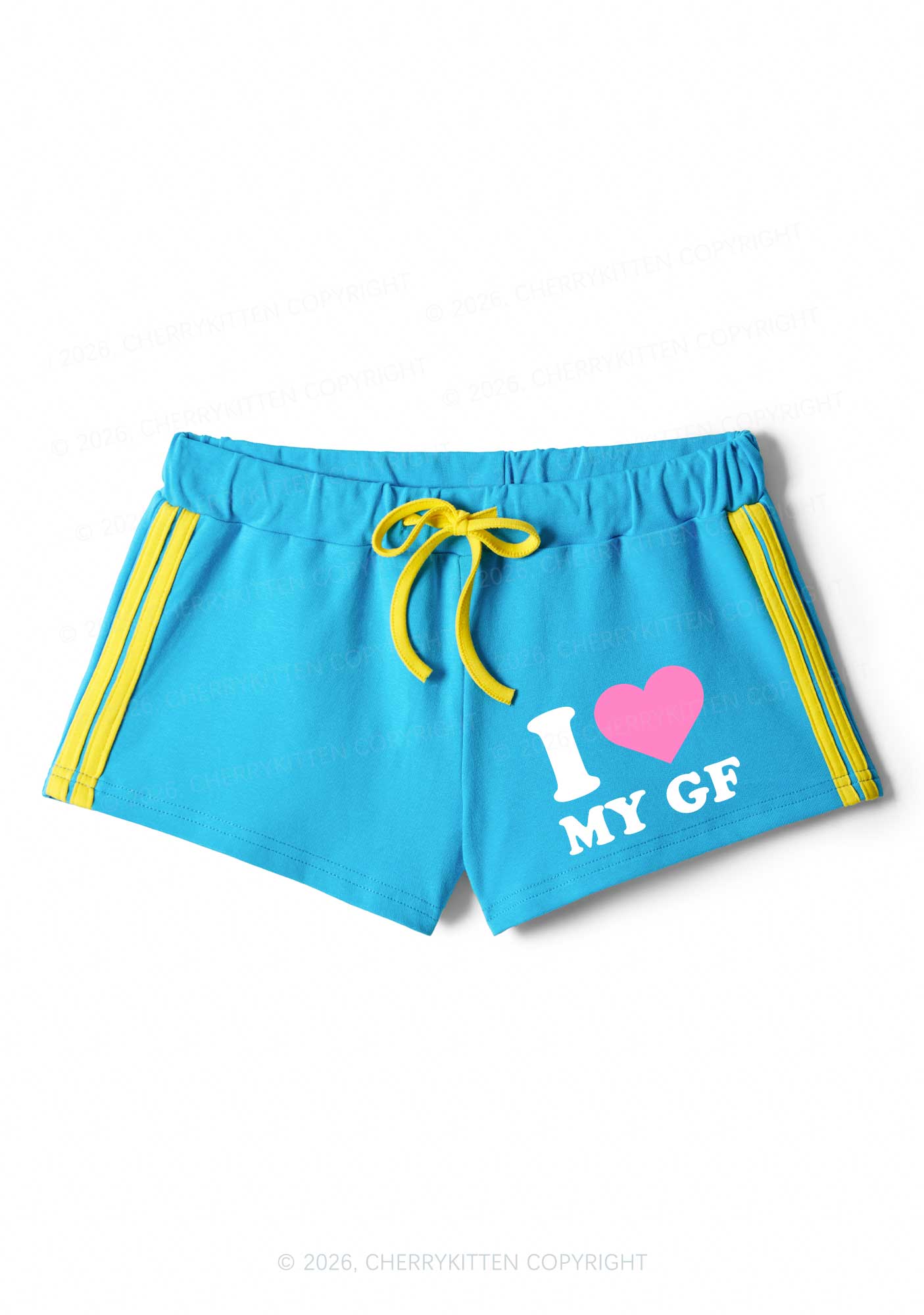 I Love My GF Valentine's Day Y2K Drawstring Mini Shorts Cherrykitten