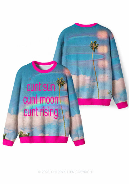 Cxxt Sun Cxxt Moon Y2K Knit Sweatshirt Cherrykitten