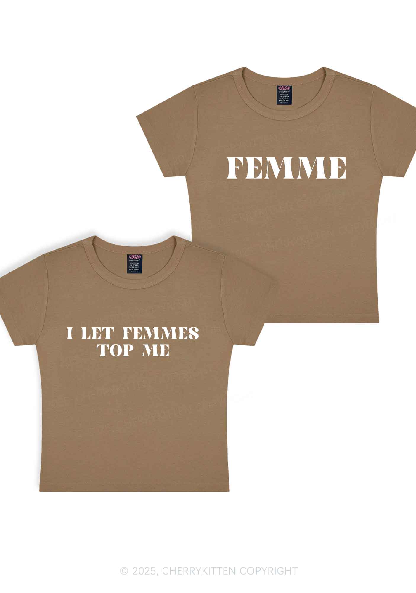 I Let Femmes Top Me Y2K Valentine's Day Baby Tee Cherrykitten