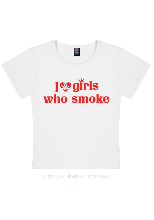I Love Girls Who Smoke Y2K Baby Tee Cherrykitten