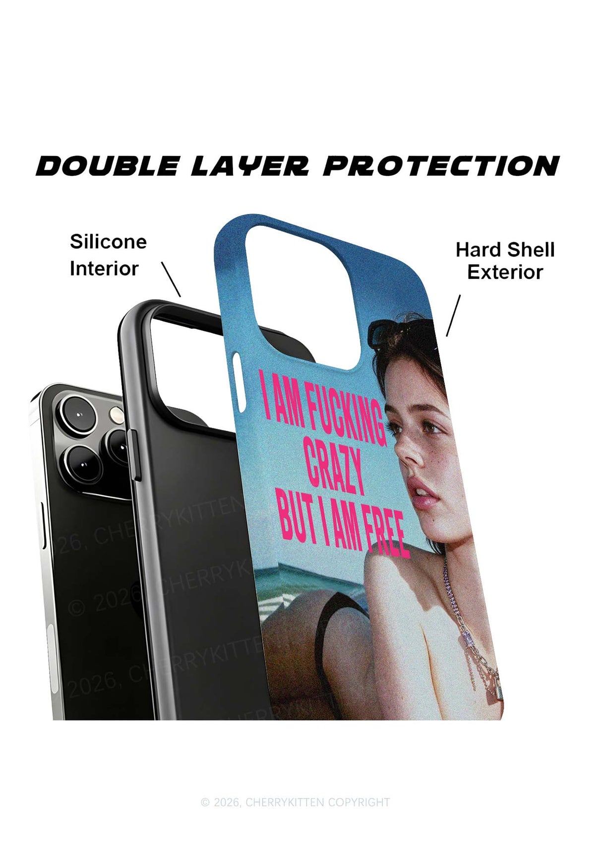 Im Fxxking Crazy Y2K Phone Case Cherrykitten