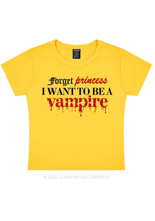 Halloween Want To Be Vampire Y2K Baby Tee Cherrykitten