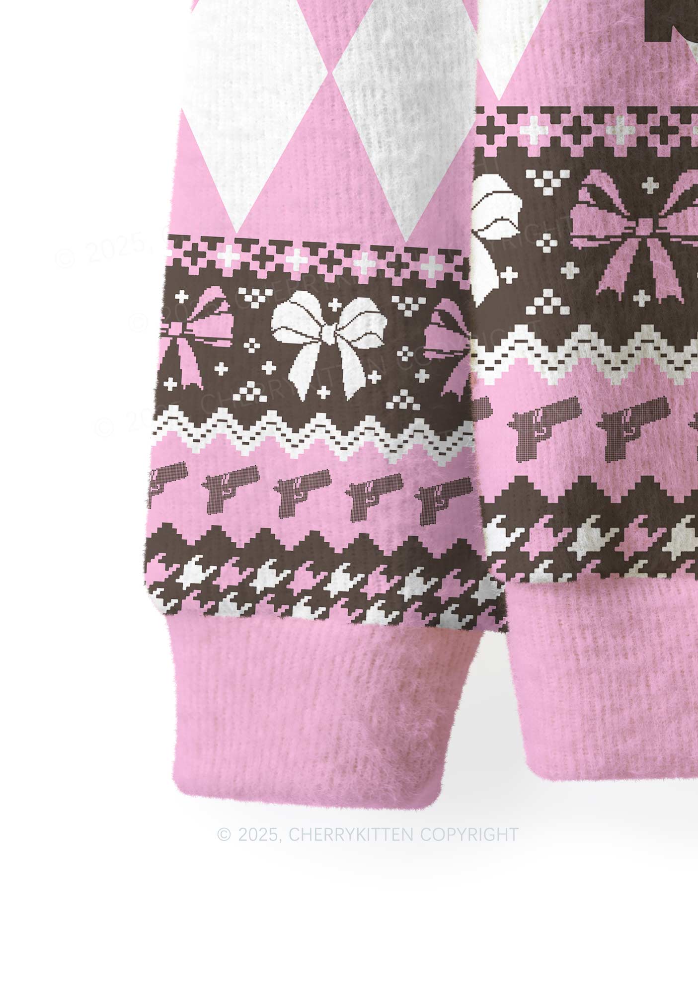 Pink Cunting Season Y2K Christmas Knit Sweatshirt Cherrykitten