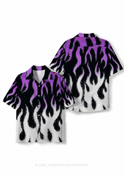 Asexual Flame Pride Y2K Print Hawaiian Shirt Cherrykitten