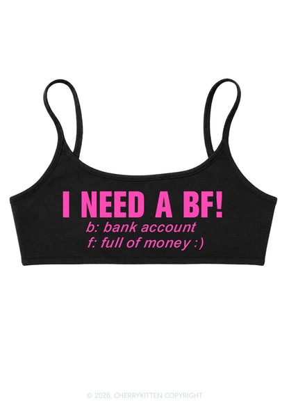 I Need A BF Y2K Super Crop Cami Cherrykitten