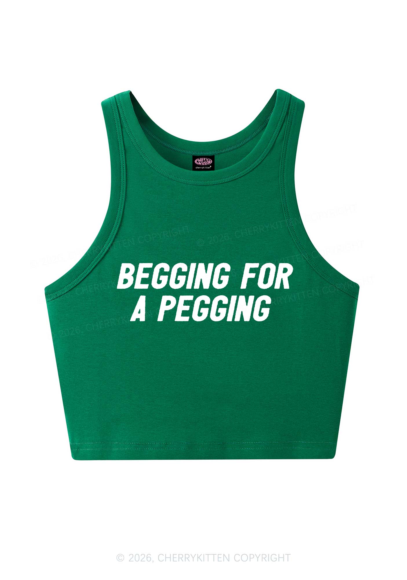 Begging For A Pegging Y2K Crop Tank Top Cherrykitten