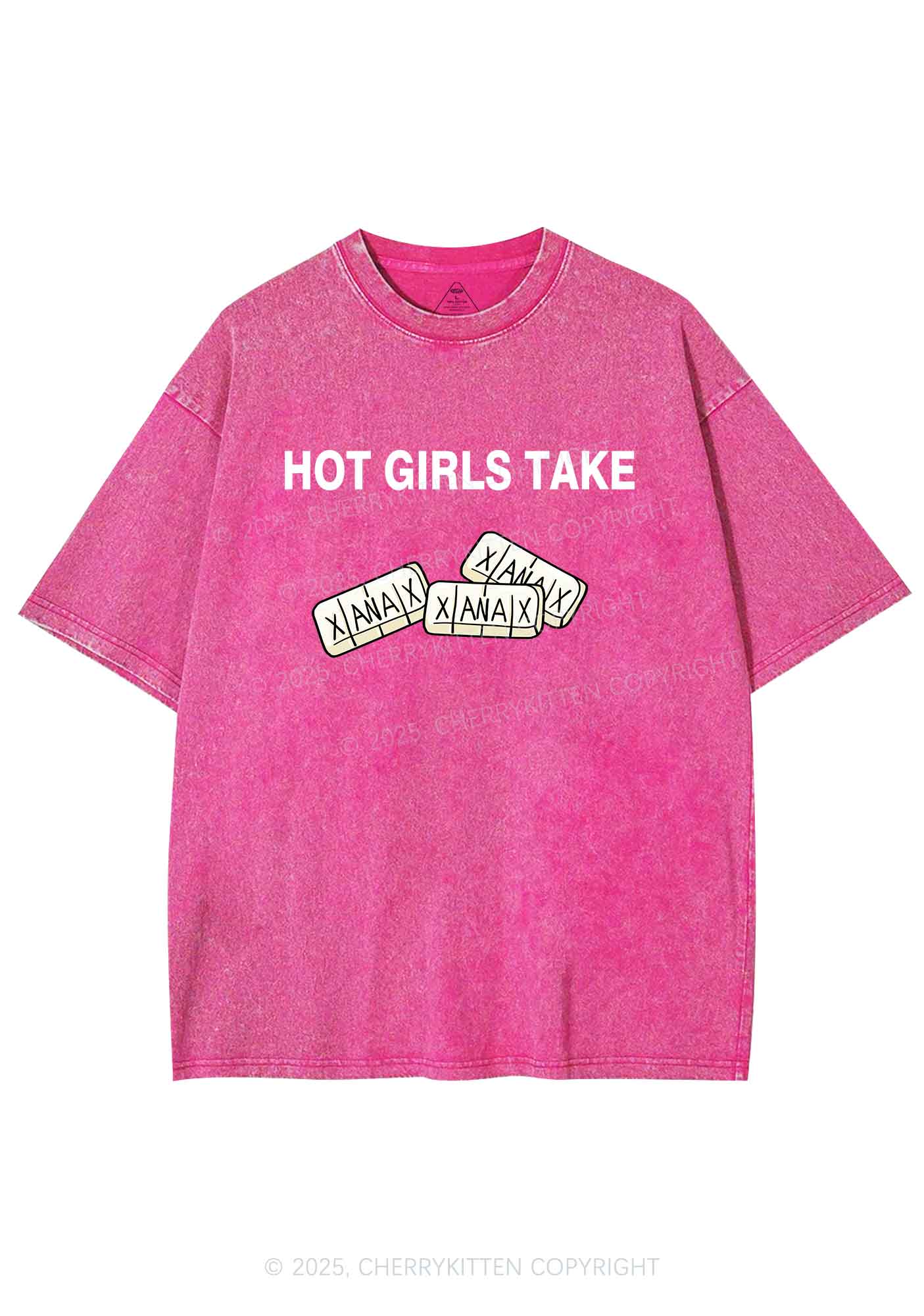 Hot Girls Take Xanax Y2K Shirts Washed Tee Cherrykitten