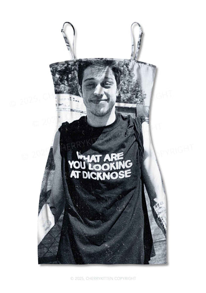 What Are You Looking At Y2K Print Slip Dress Cherrykitten