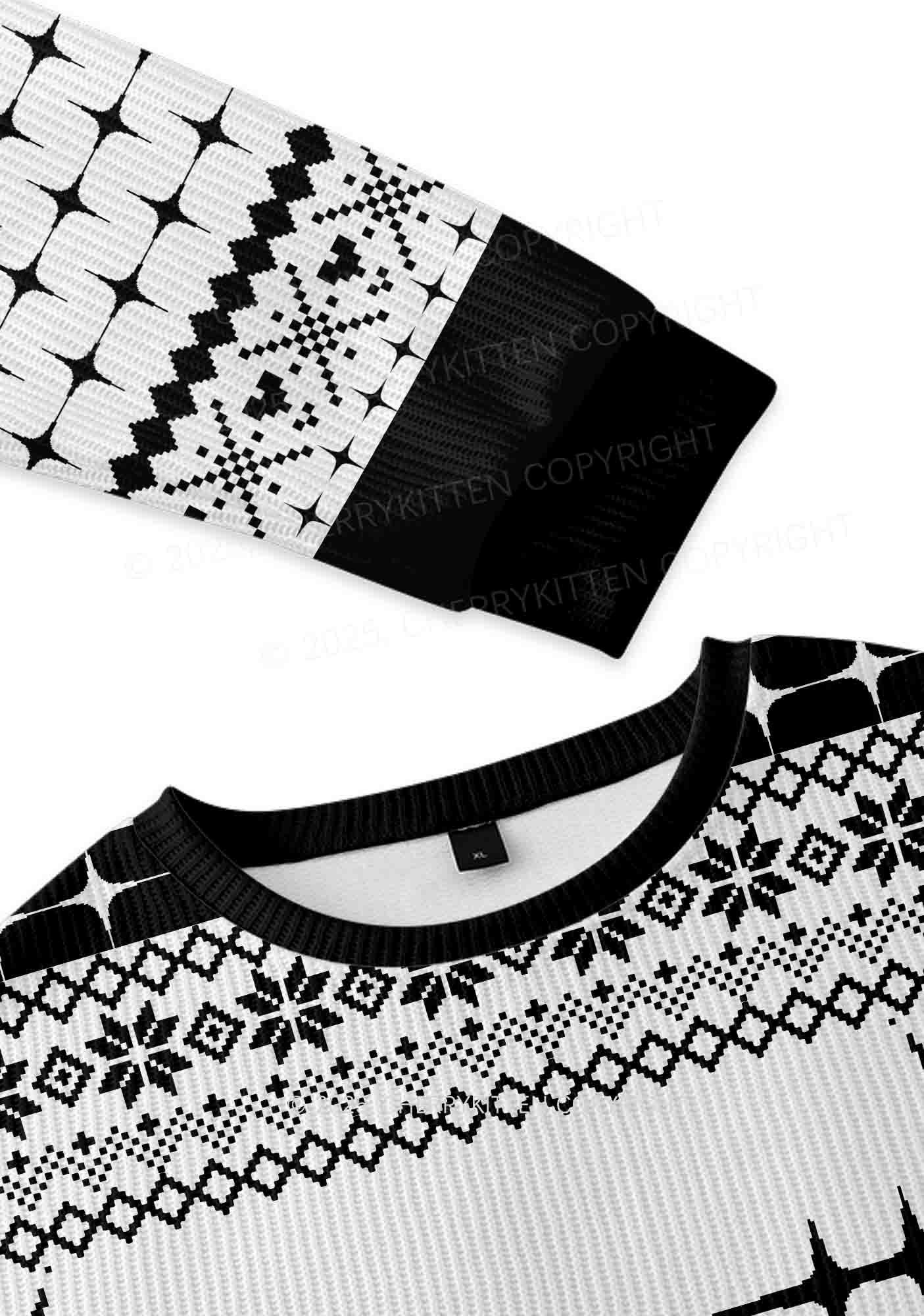 White Cxxt Y2K Knit Sweatshirt Cherrykitten