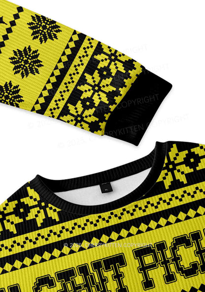 U Can Pick Ur Daddy Y2K Christmas Knit Sweatshirt Cherrykitten