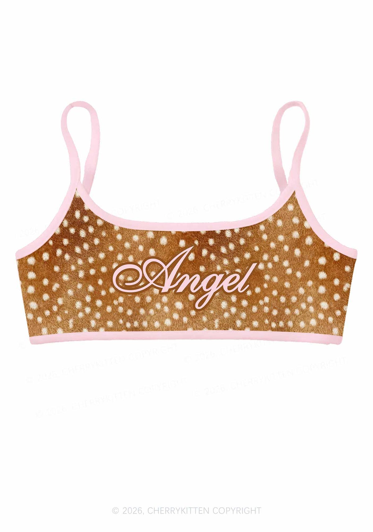 Angel Deer Spots Y2K Print Super Crop Cami Cherrykitten