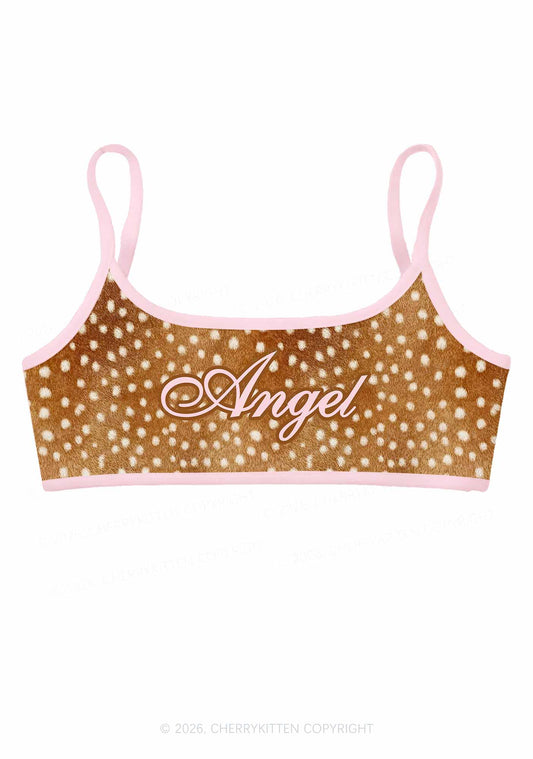 Angel Deer Spots Y2K Print Super Crop Cami Cherrykitten