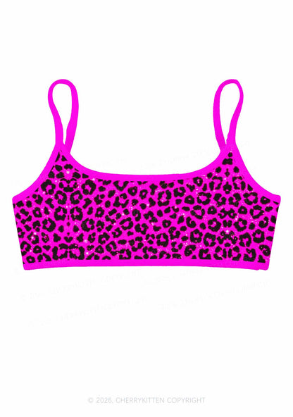 Rose Red Leopard Y2K Print Super Crop Cami Cherrykitten