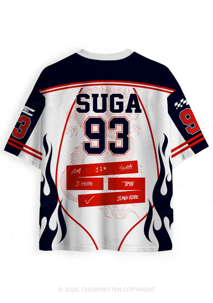 Kpop Red Dragon Y2K Sport Jersey Shirts Cherrykitten