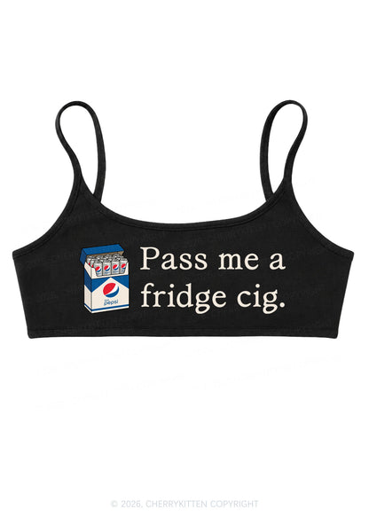 Pass Me A Fridge Cig Blue Drinks Y2K Super Crop Cami Cherrykitten