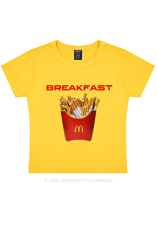 Breakfast Cigarette Y2K Baby Tee Cherrykitten