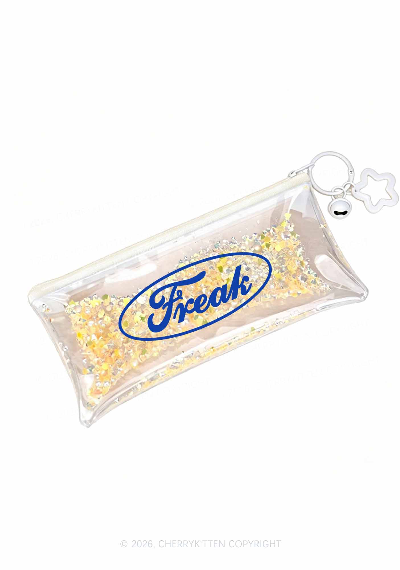 Oval Freak Y2K Quicksand Transparent Pencil Pouch Cherrykitten