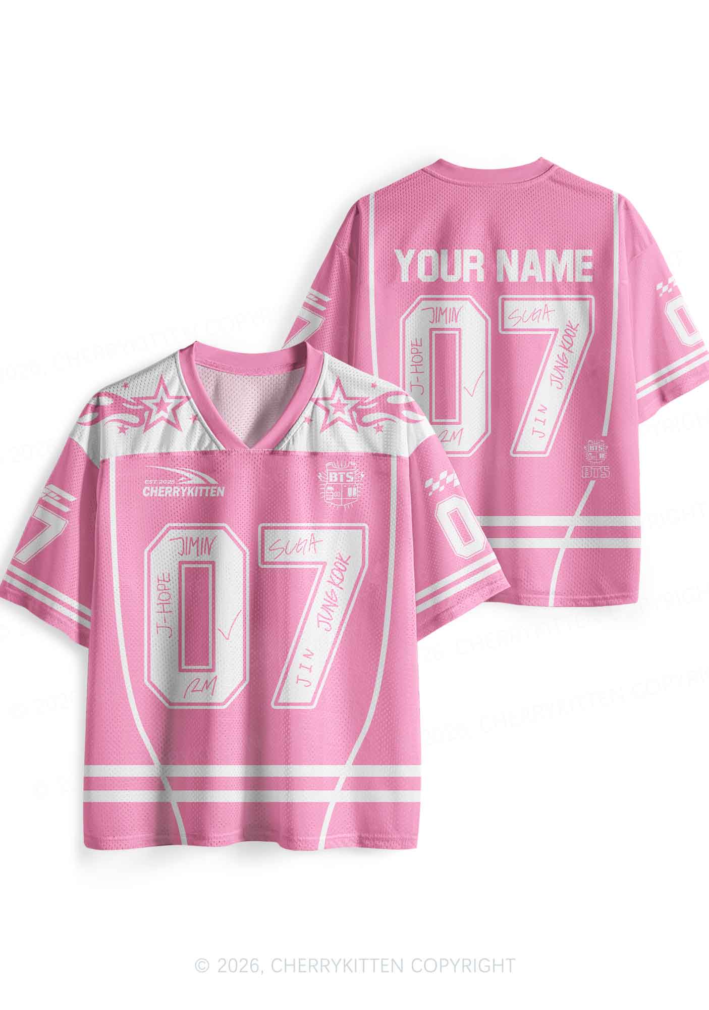 Custom Pink Korean Boys Y2K Sport Jersey Shirts Cherrykitten