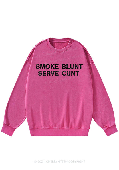 Smoke Blunt Y2K Washed Sweatshirts Cherrykitten