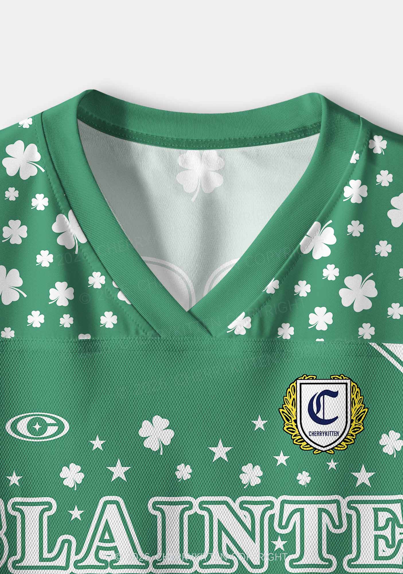 Custom Slainte St Patricks Y2K Crop Sport Jersey Shirts Cherrykitten