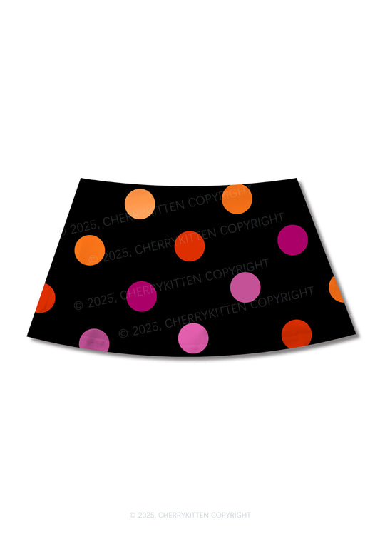 Lesbian Dots Pride Y2K Print Mini Skirt Cherrykitten