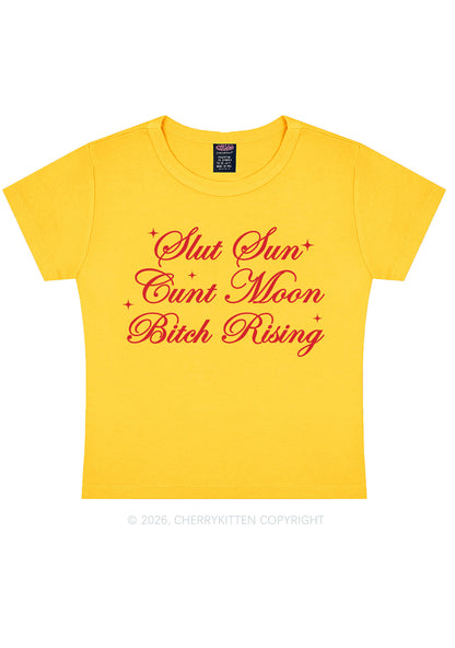 Slxt Sun Cxxt Moon Bxtch Rising Y2K Baby Tee Cherrykitten