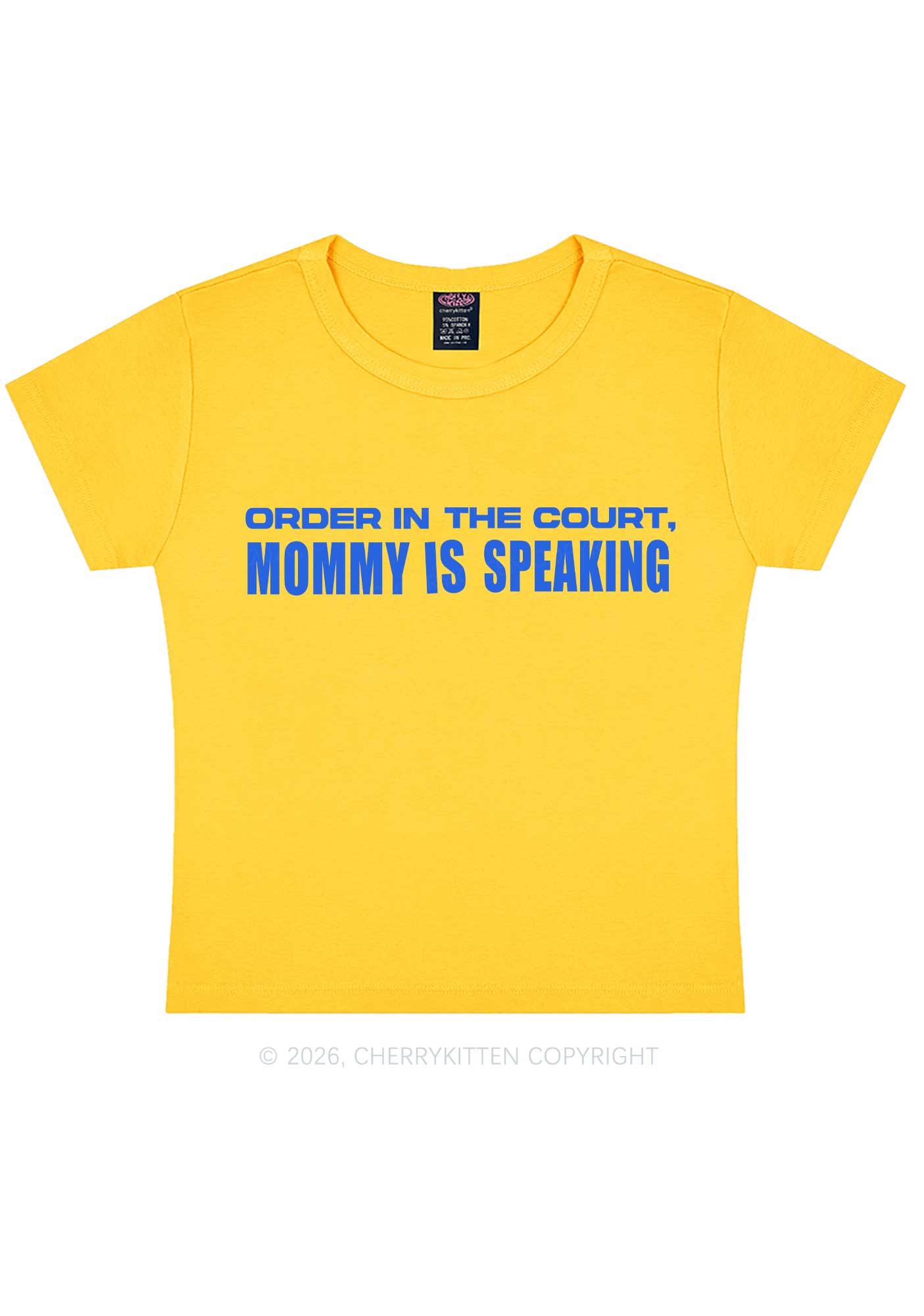 Mommy Is Speaking Y2K Baby Tee Cherrykitten