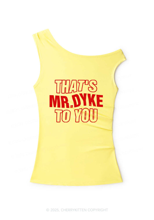 Thats Mr Dyke Pride Y2K Off Shoulder Tank Top Cherrykitten