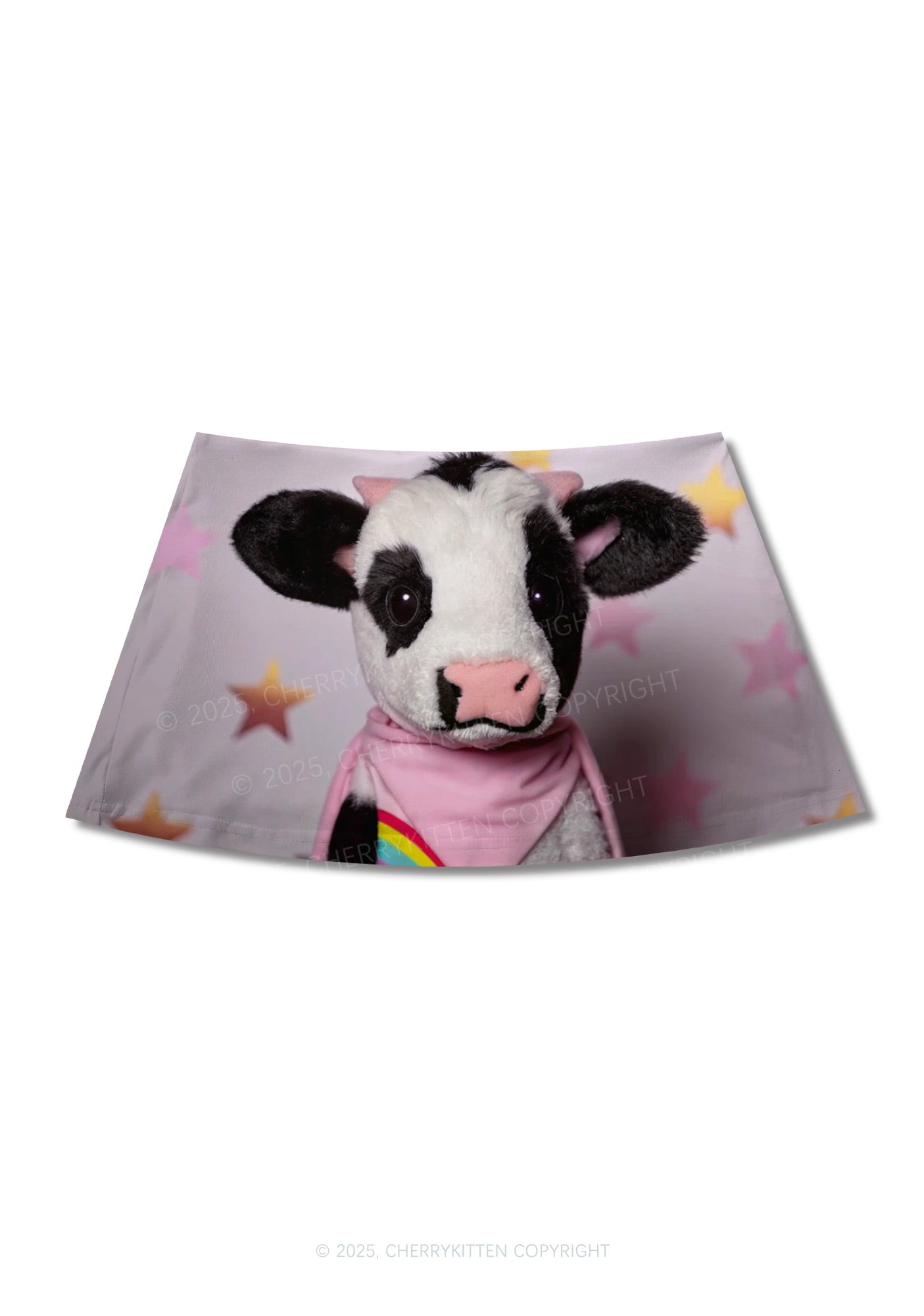Cow Magic Stars Y2K Print Mini Skirt Cherrykitten