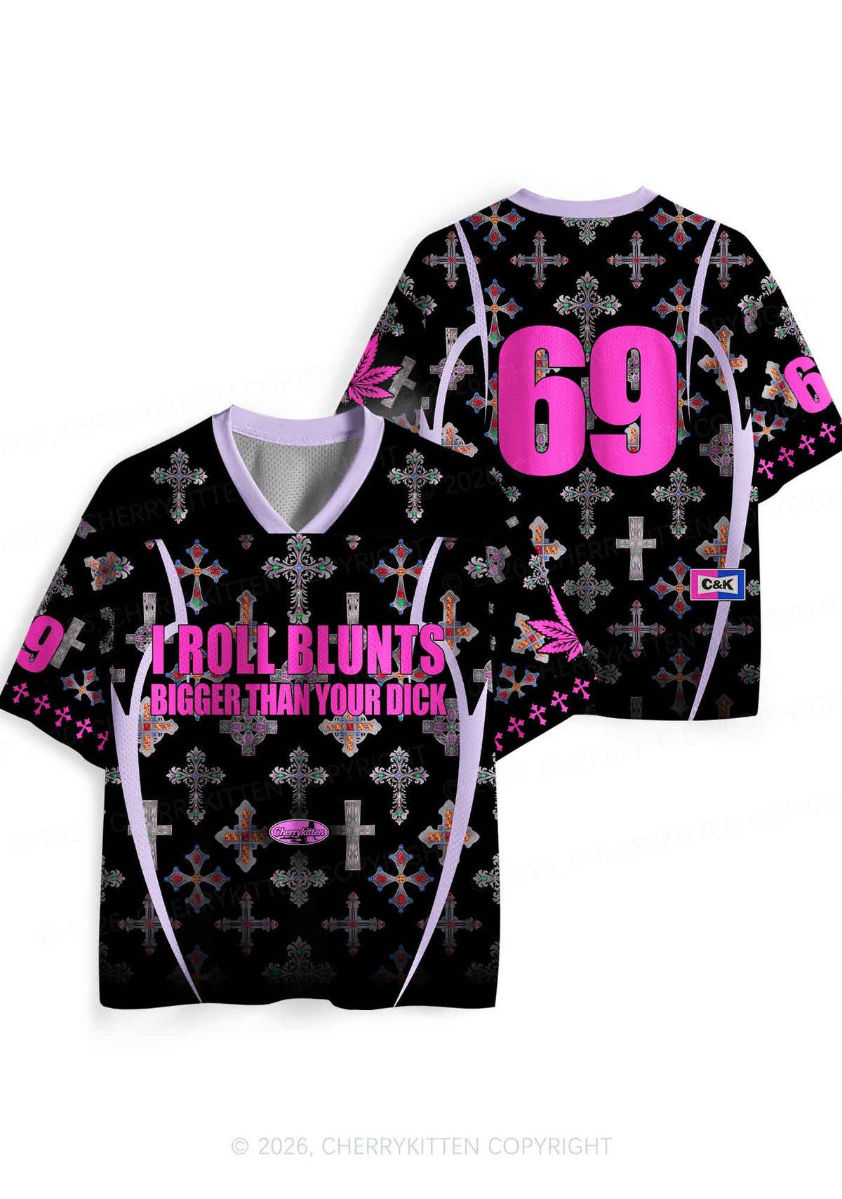 I Roll Blunts Cross Y2K Sport Jersey Shirts Cherrykitten