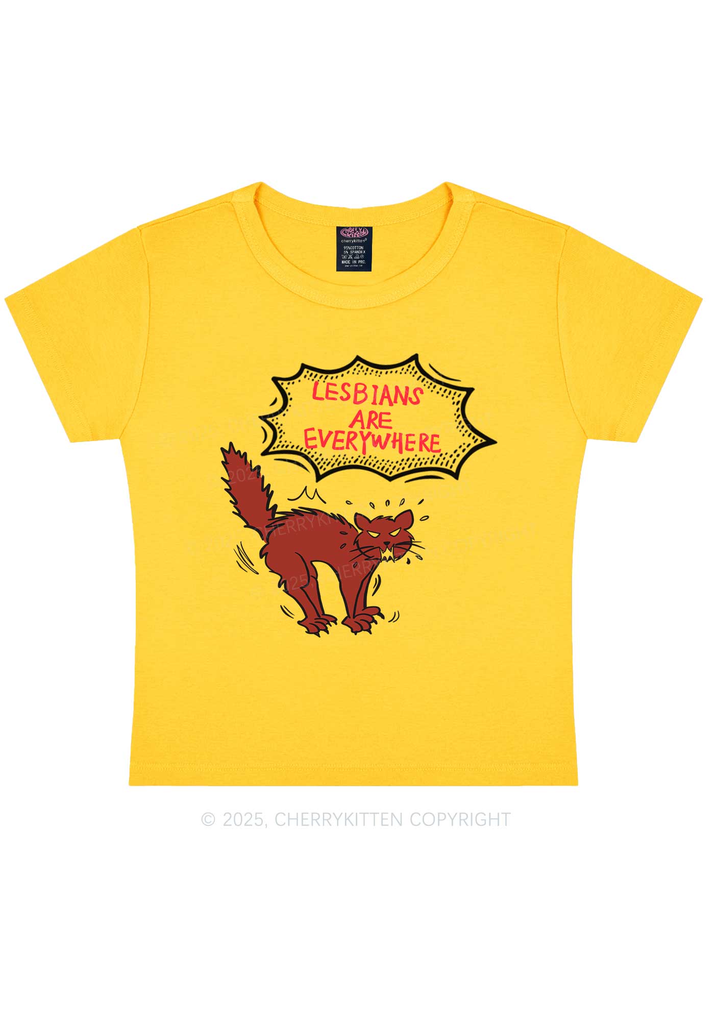 Lesbians Are Everywhere Y2K Baby Tee Cherrykitten