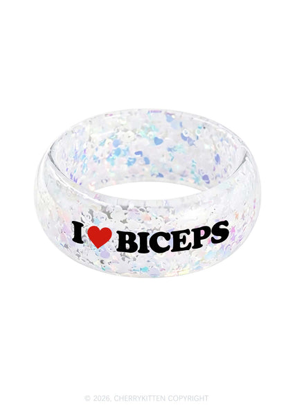 I Love Biceps Y2K Cuff Bangle Cherrykitten