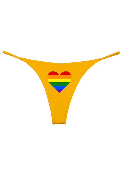 Rainbow Heart Pride Y2K Bikini String Thong Cherrykitten