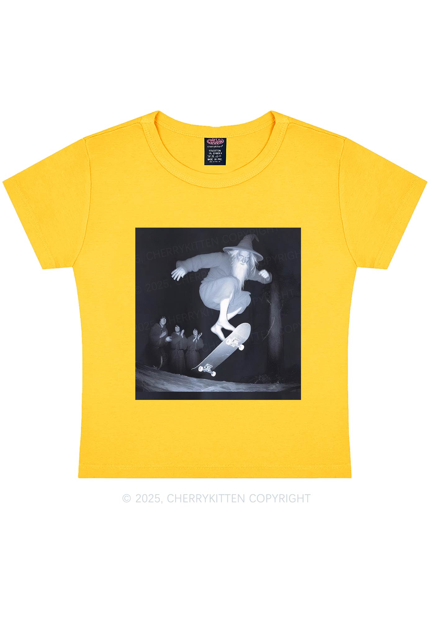 Skating Wizard Y2K Baby Tee Cherrykitten