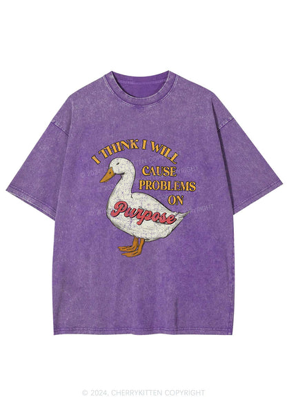 Cause Problems On Purpose Y2K Washed Tee Cherrykitten