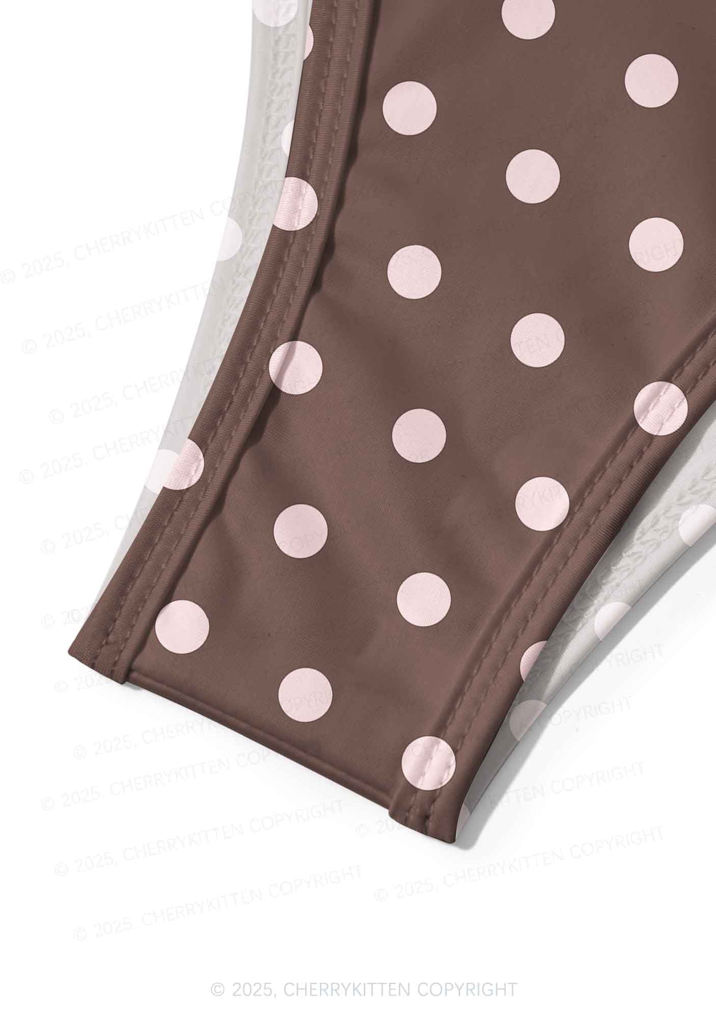 Pink Dots On Palms Y2K Print Bikini Set Cherrykitten