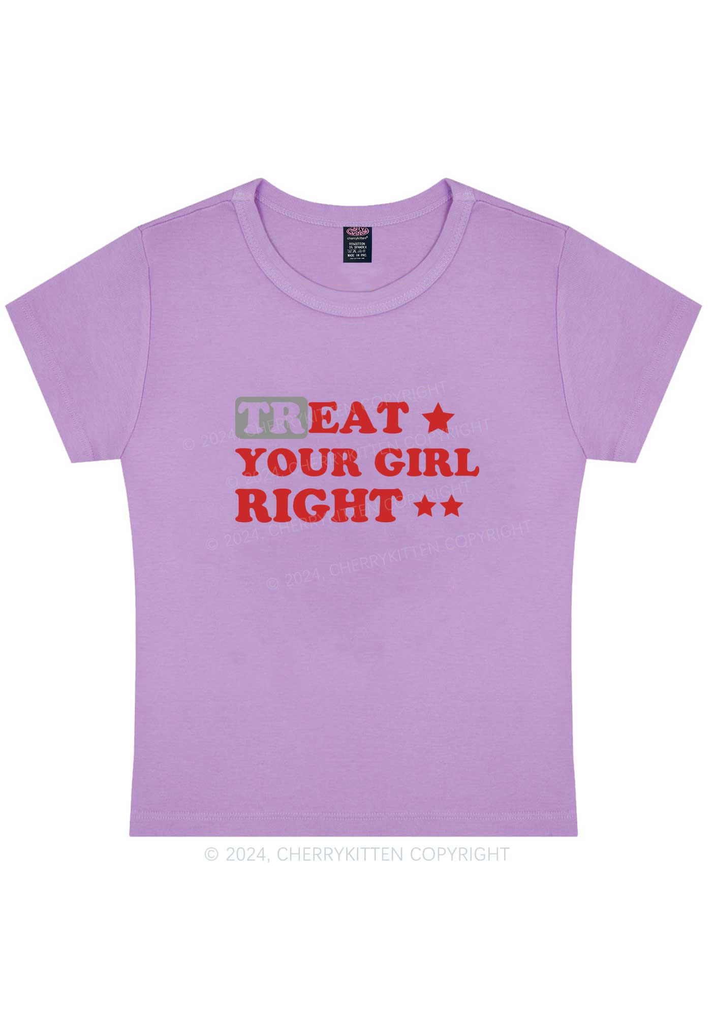 Treat Your Girl Right Y2K Baby Tee Cherrykitten