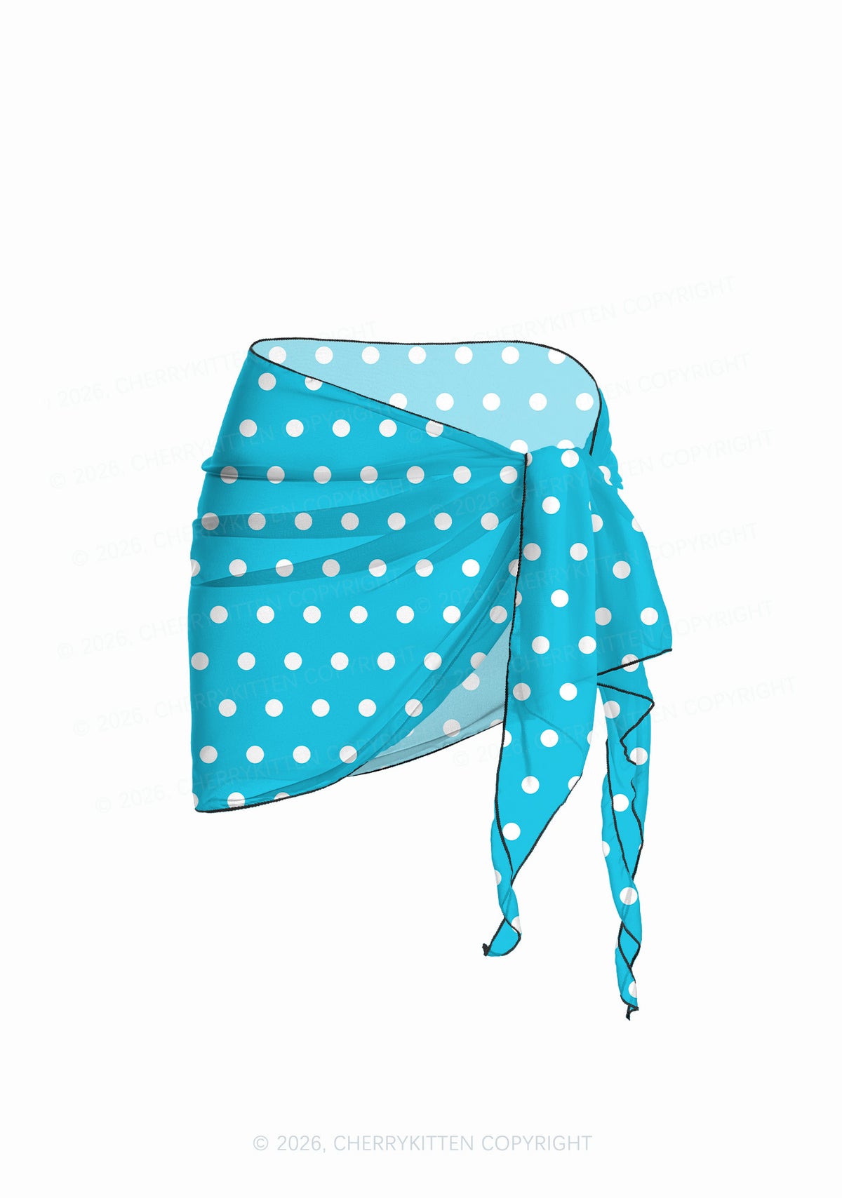 Blue And White Dots Y2K Print Bikini Set Cherrykitten