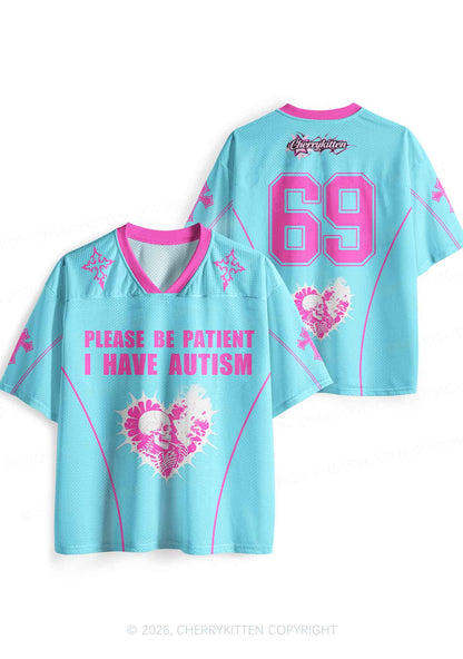 I Have Autism Skull Y2K Sport Jersey Shirts Cherrykitten