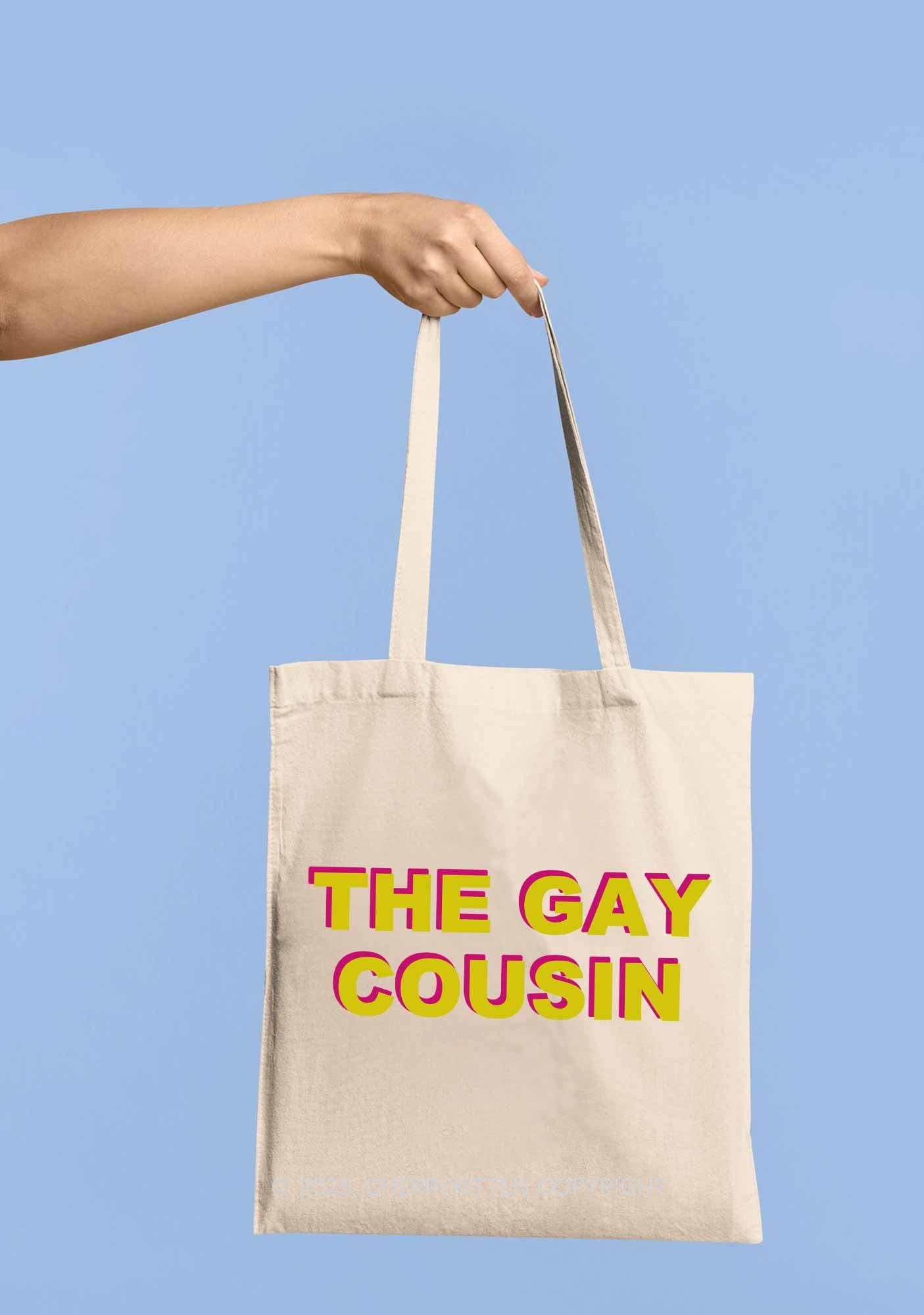 The Gay Cousin Pride Y2K Canvas Tote Bag Cherrykitten